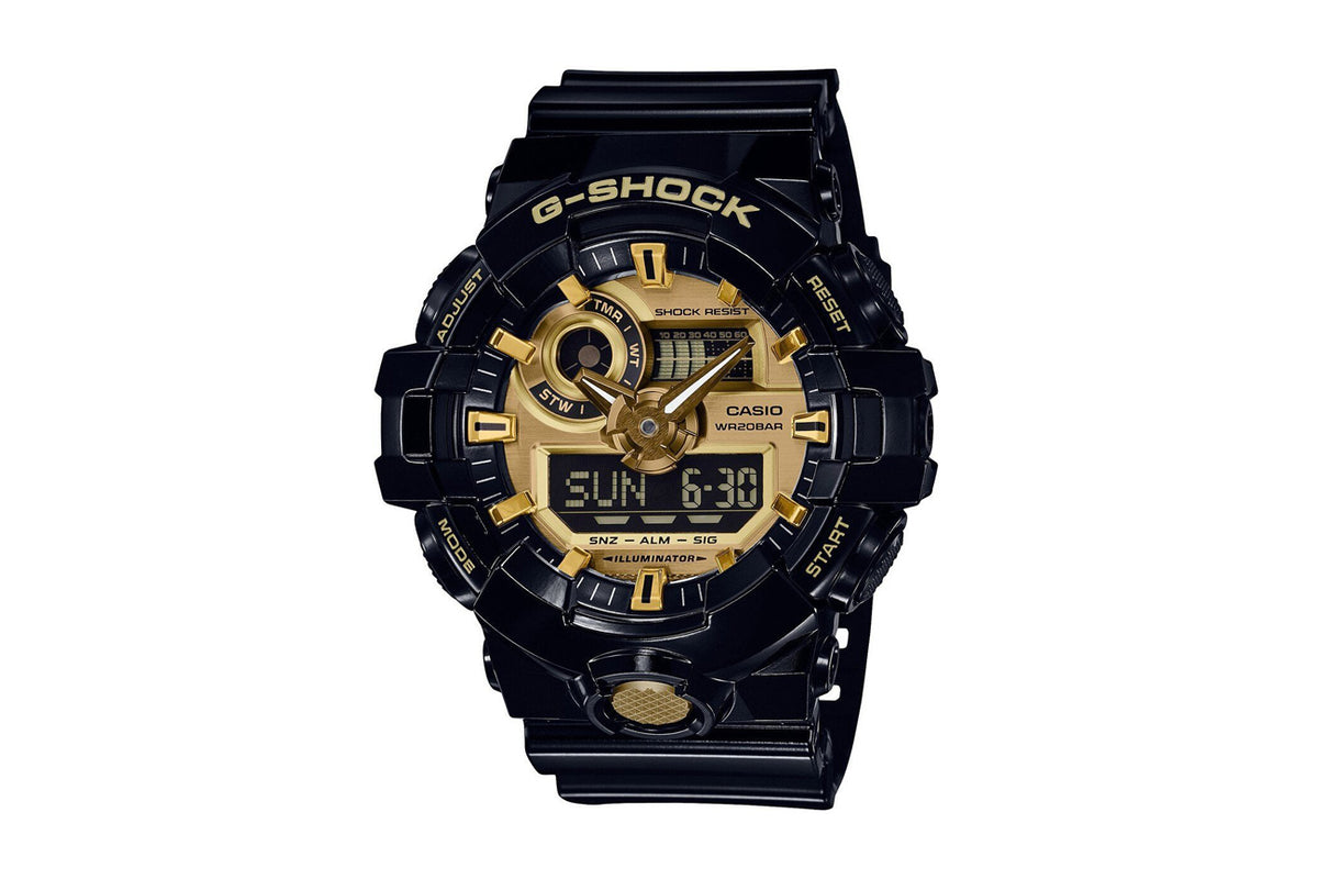 Men's Analog Digital GA710GB-1A Watch Black/Gold –